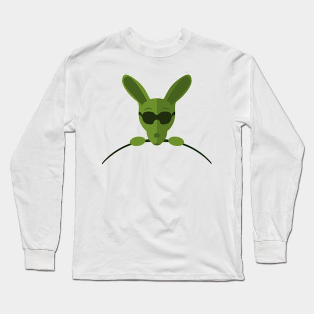 Green Kangaroo Long Sleeve T-Shirt by Dheograft